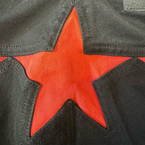 GIVENCHY Women’s Low Rise Skinny Leg Jeans Red Stars Whimsigoth Grunge Waist 27 - Picture 8 of 10